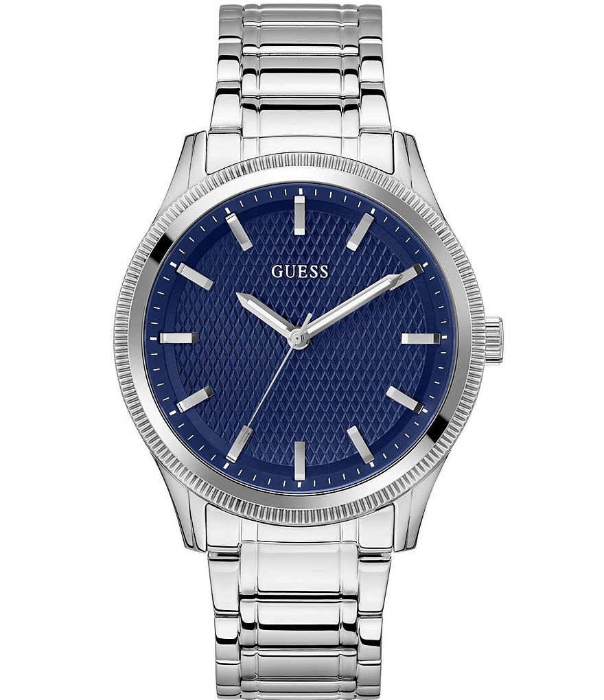 Guess Men's Analog Silver Tone Stainless Steel Analog Bracelet Watch |  Dillard's