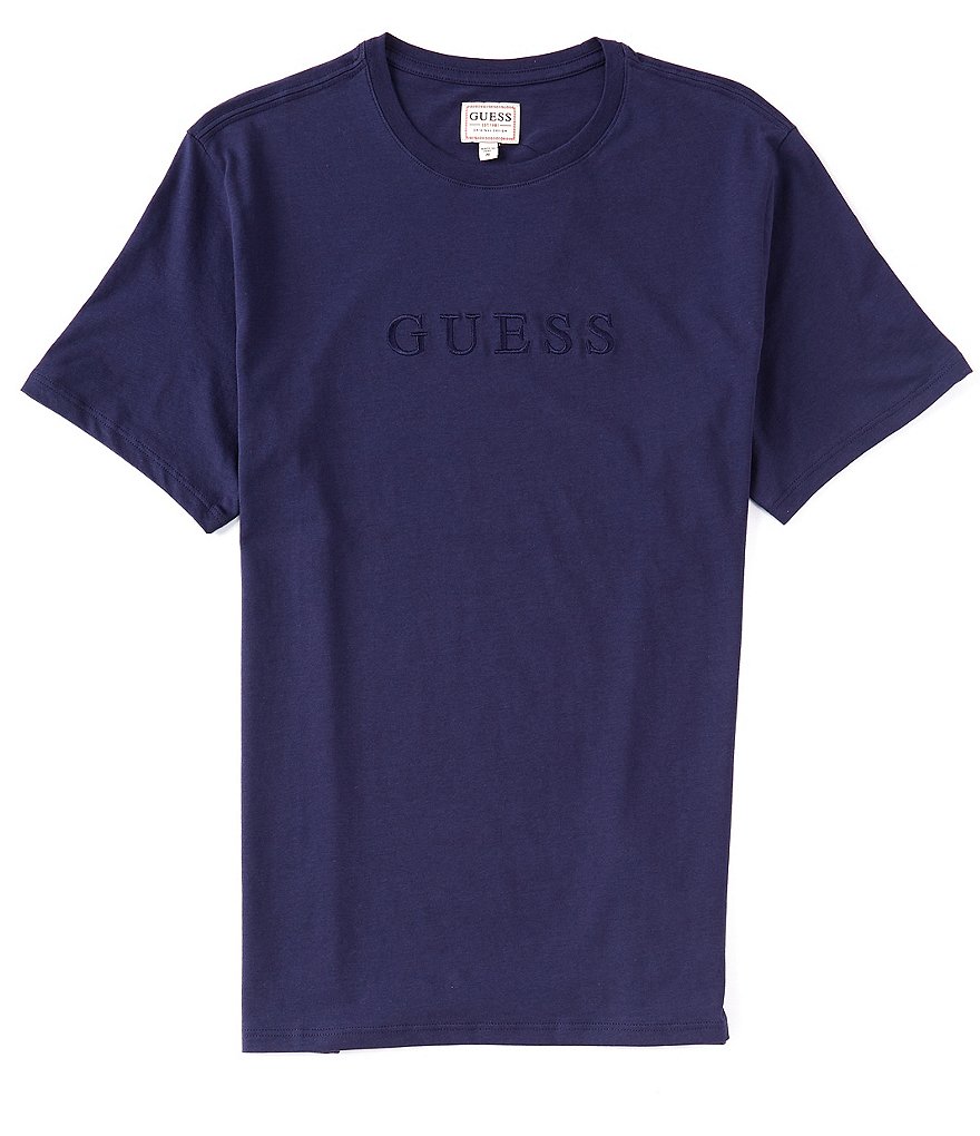 Guess Short Sleeve Embroidered Logo Pima T Shirt Dillard s