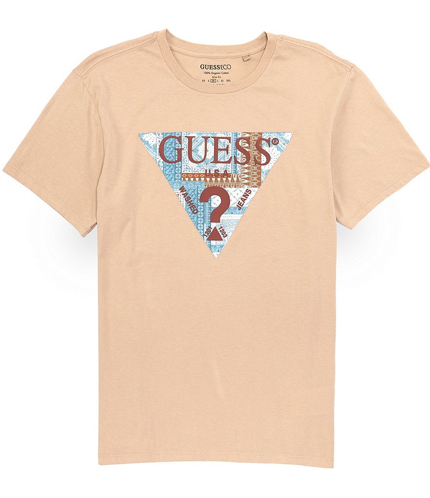 Guess Short-Sleeve Mosaic Triangle Logo T-Shirt