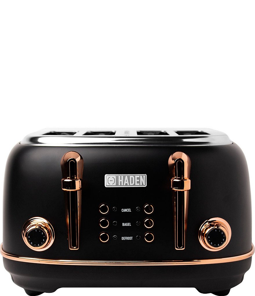 HadenHeritage 4-Slice Wide Slot Toaster - Black & Copper