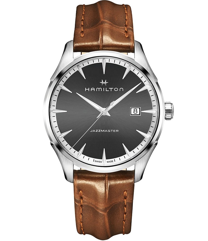 Hamilton Jazzmaster Gent Analog & Date Leather-Strap Watch | Dillard's