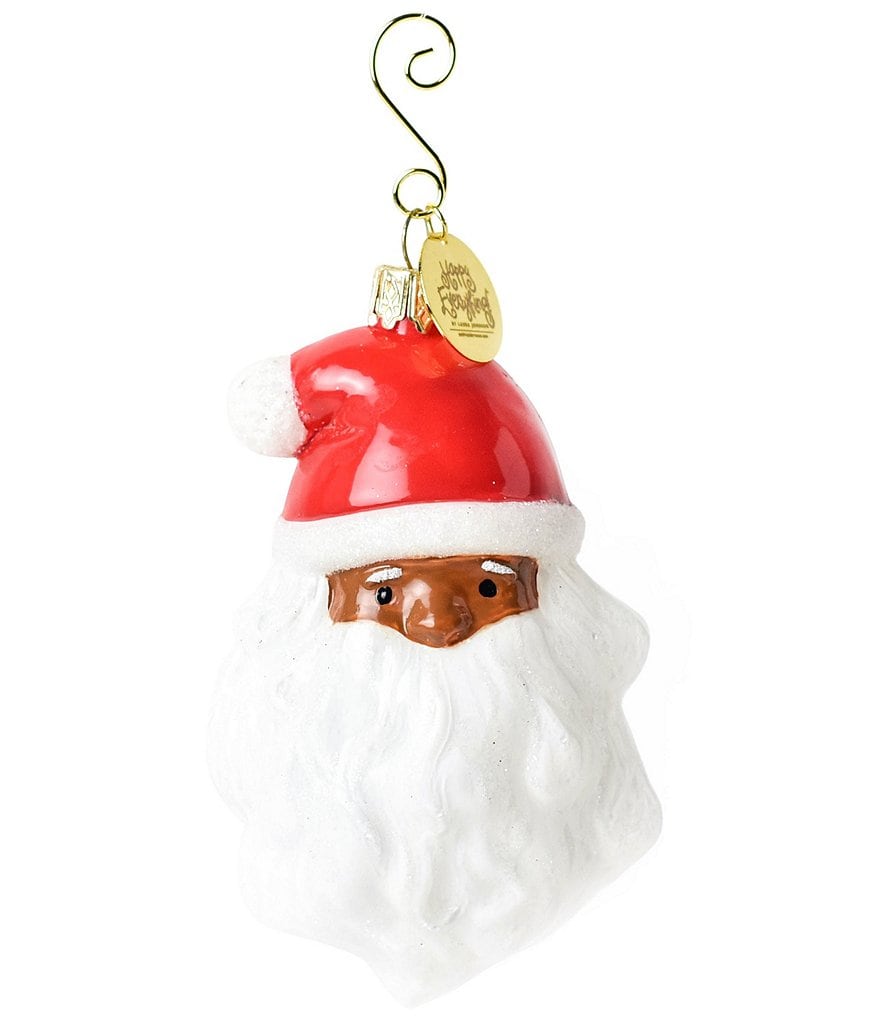 Happy Everything! by Laura Johnson Ho Ho African American Santa Glass ...