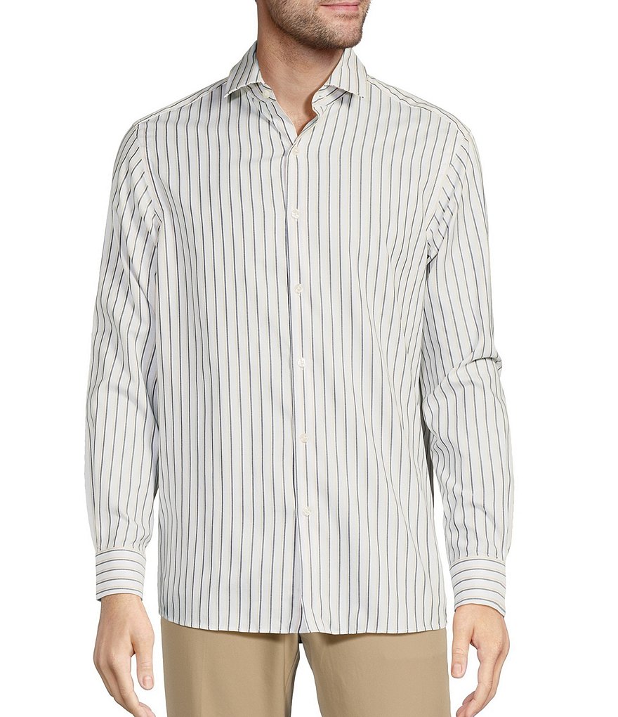 Hart Schaffner Marx Botanica Collection Long Sleeve Stripe Sport Shirt ...