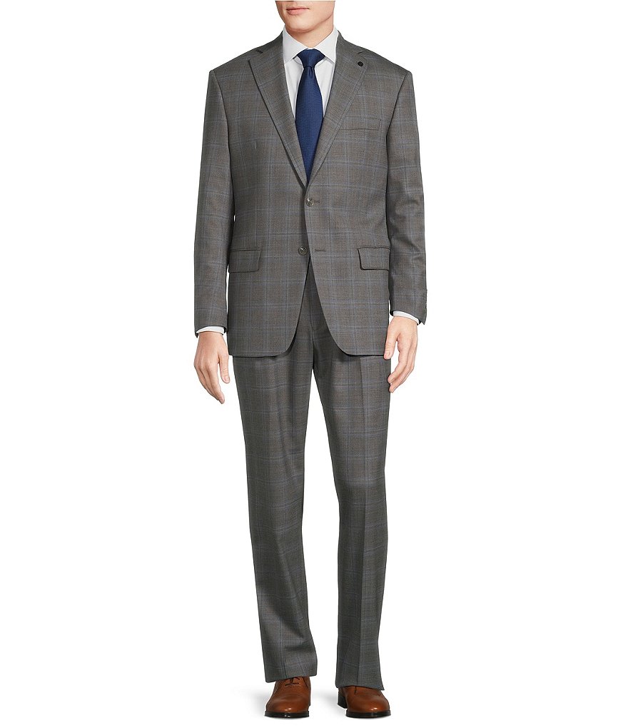 Hart Schaffner Marx Chicago Classic Fit Pleated Performance Windowpane ...