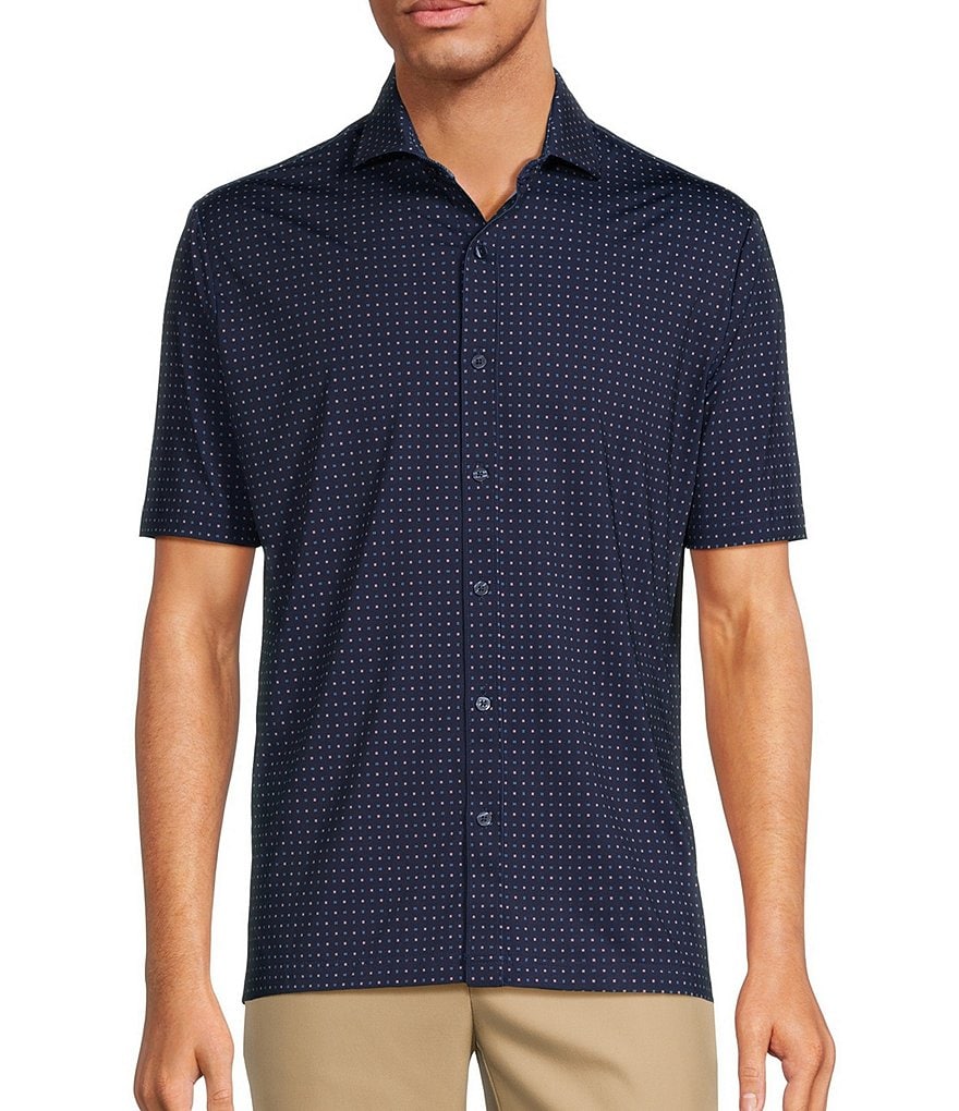 Hart Schaffner Marx Luxury Performance Printed Short Sleeve Knit ...