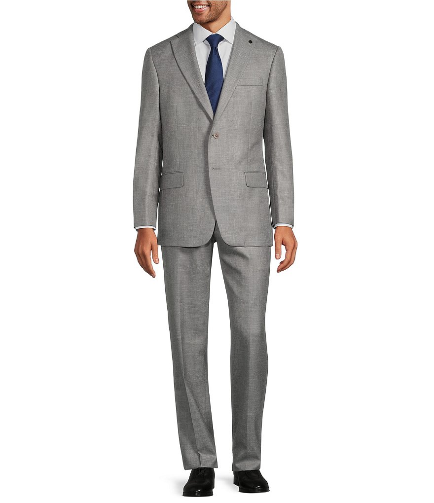 Hart Schaffner Marx Solid Grey Classic Fit Wool Blend 2-Piece Suit ...