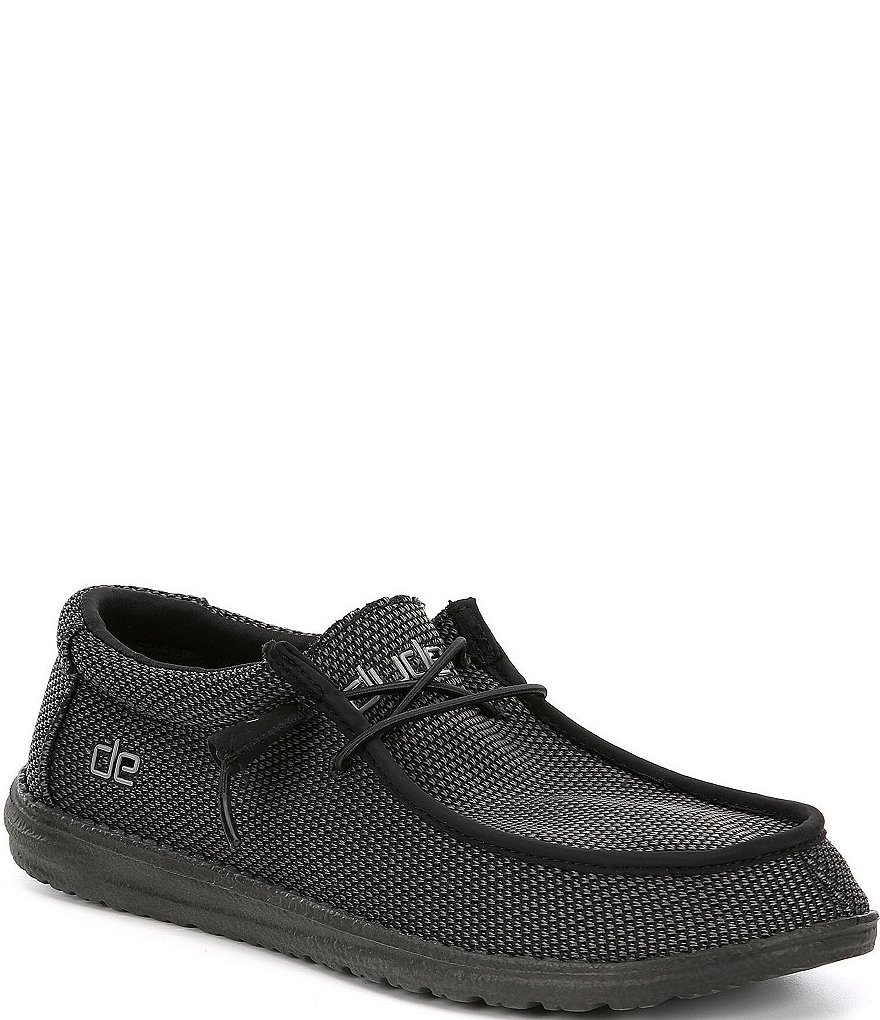 Hey Dude Shoes Men's Wally Sox Jet Black Slip on Loafers 