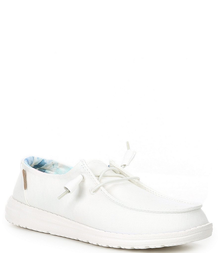 Womens Hey Dude Wendy Slub Canvas in White – Lucky Shoes