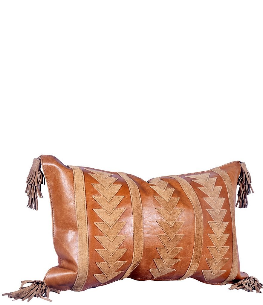 Leather Wyoming State Accent Pillow