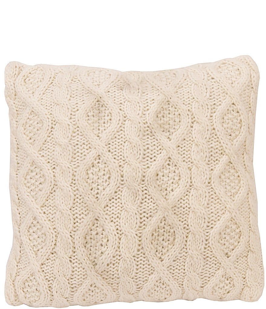 HiEnd Accents Cable Knit Pillow - Cream