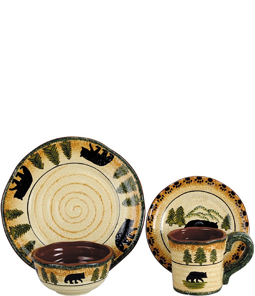 Paseo Road by HiEnd Accents Rustic Bear 16Piece Dinnerware Set Dillard's