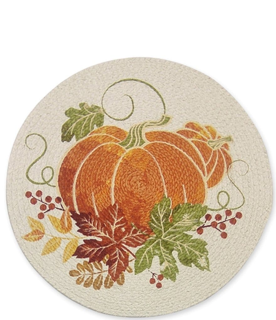 Pumpkins Thanksgiving Fall Placemats Set of 4，Harvest Orange