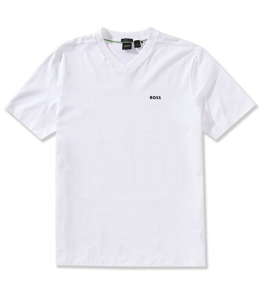Hugo Boss V-neck Short-sleeved T-shirt In Red