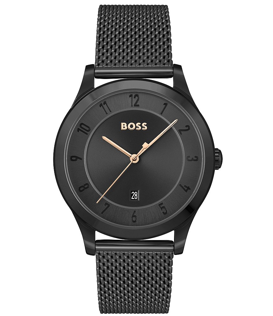 Hugo Boss Men's Purity Quartz Analog Black Steel Strap Watch | Dillard's