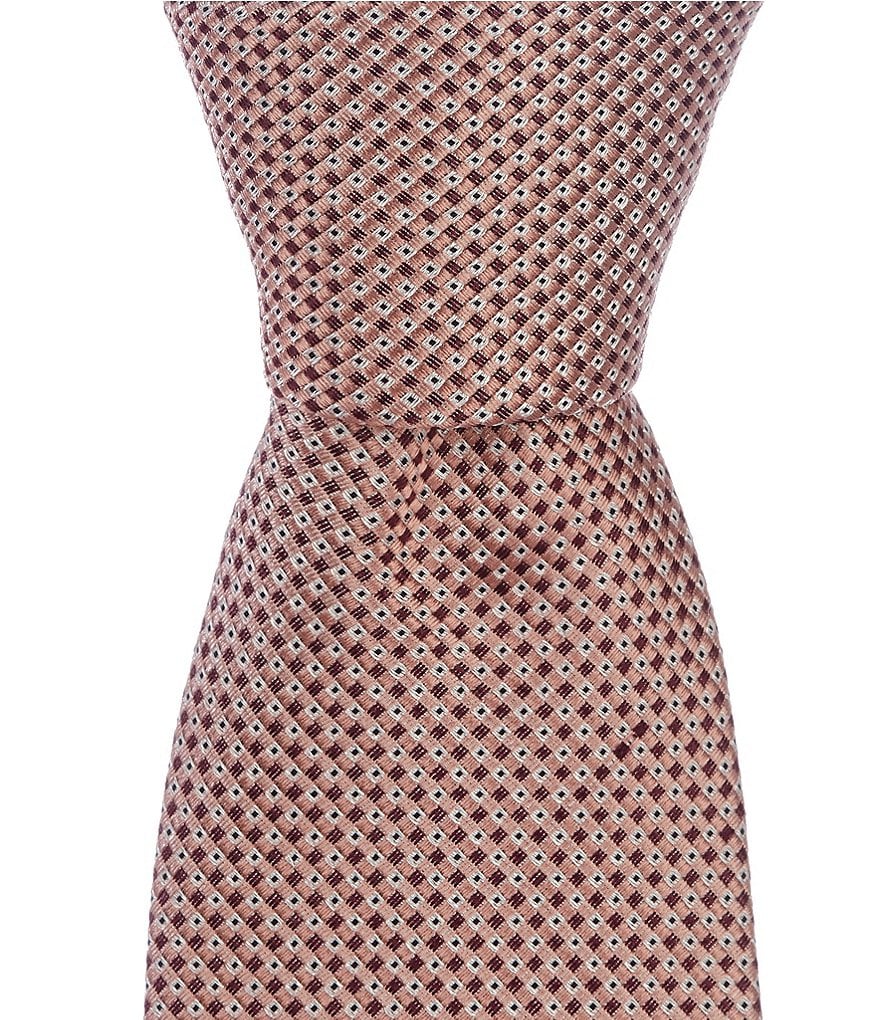 Hugo Boss Micro Pattern 3#double; Narrow Silk-Blend Tie