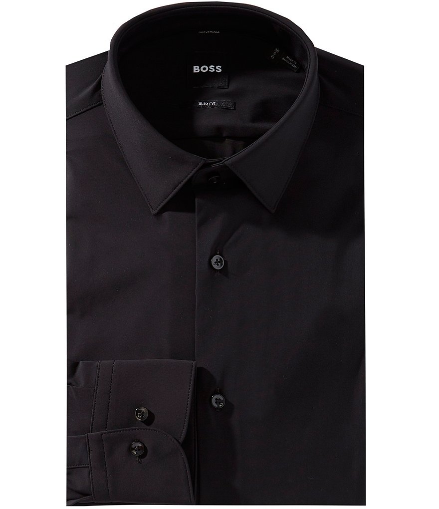 Hugo Boss Slim Fit Performance Spread Collar Solid Dress Shirt | Dillard's
