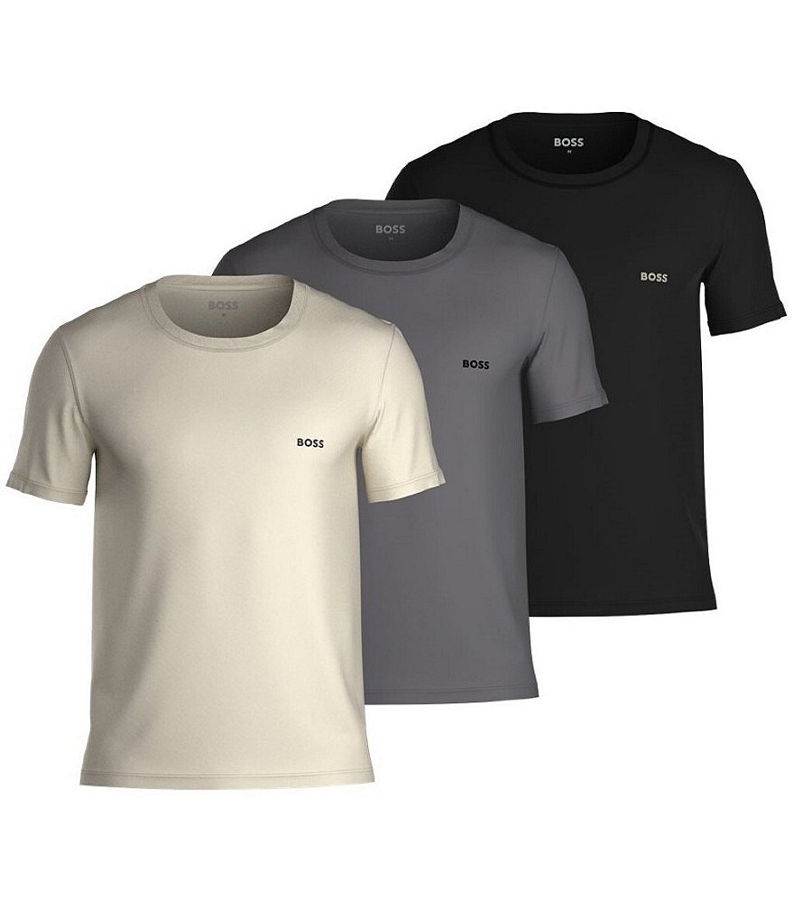 Hugo Boss Solid Crew Neck T Shirts 3 Pack Dillard s