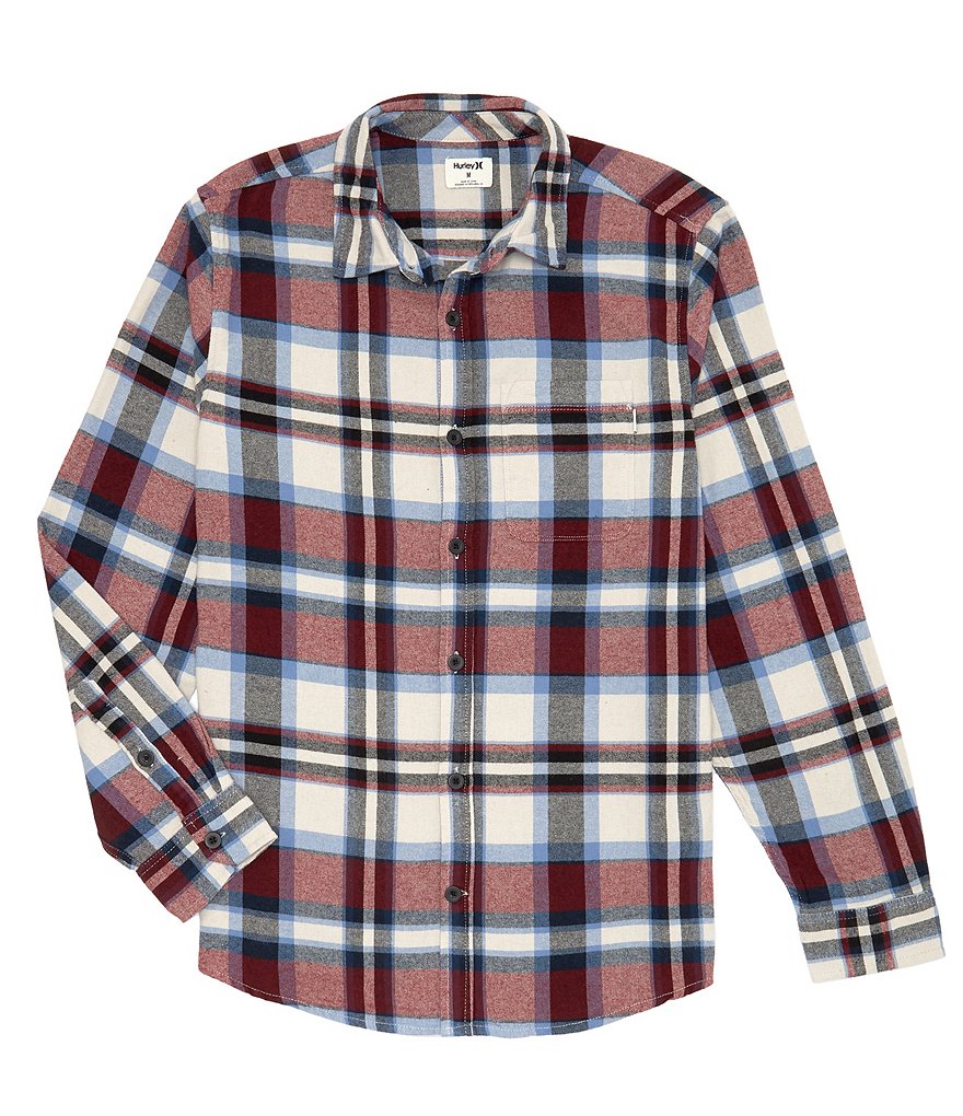 Hurley Portland Long Sleeve Organic Plaid Flannel Shirt | Dillard's