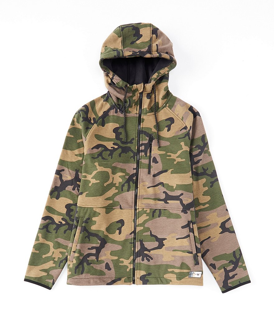 Hurley Wilder Camouflage Heat + Full-Zip Fleece Hoodie | Dillard's