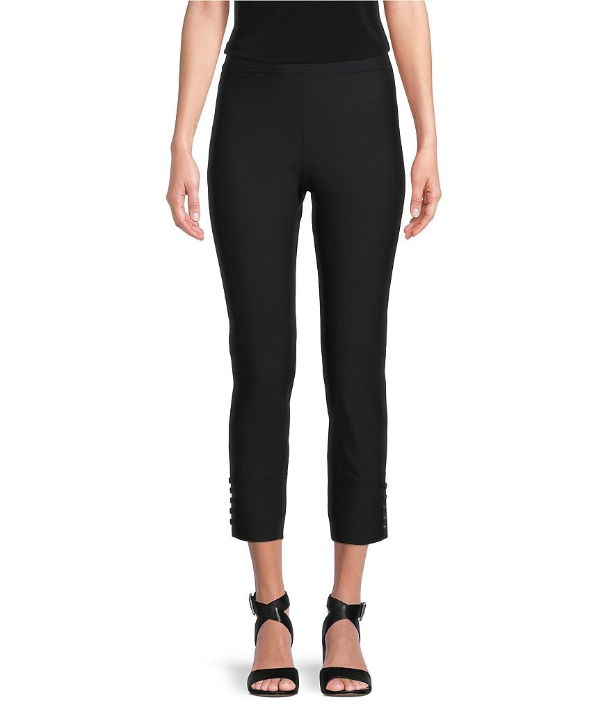 IC Collection Slim Stretch Knit Cropped Pants | Dillard's