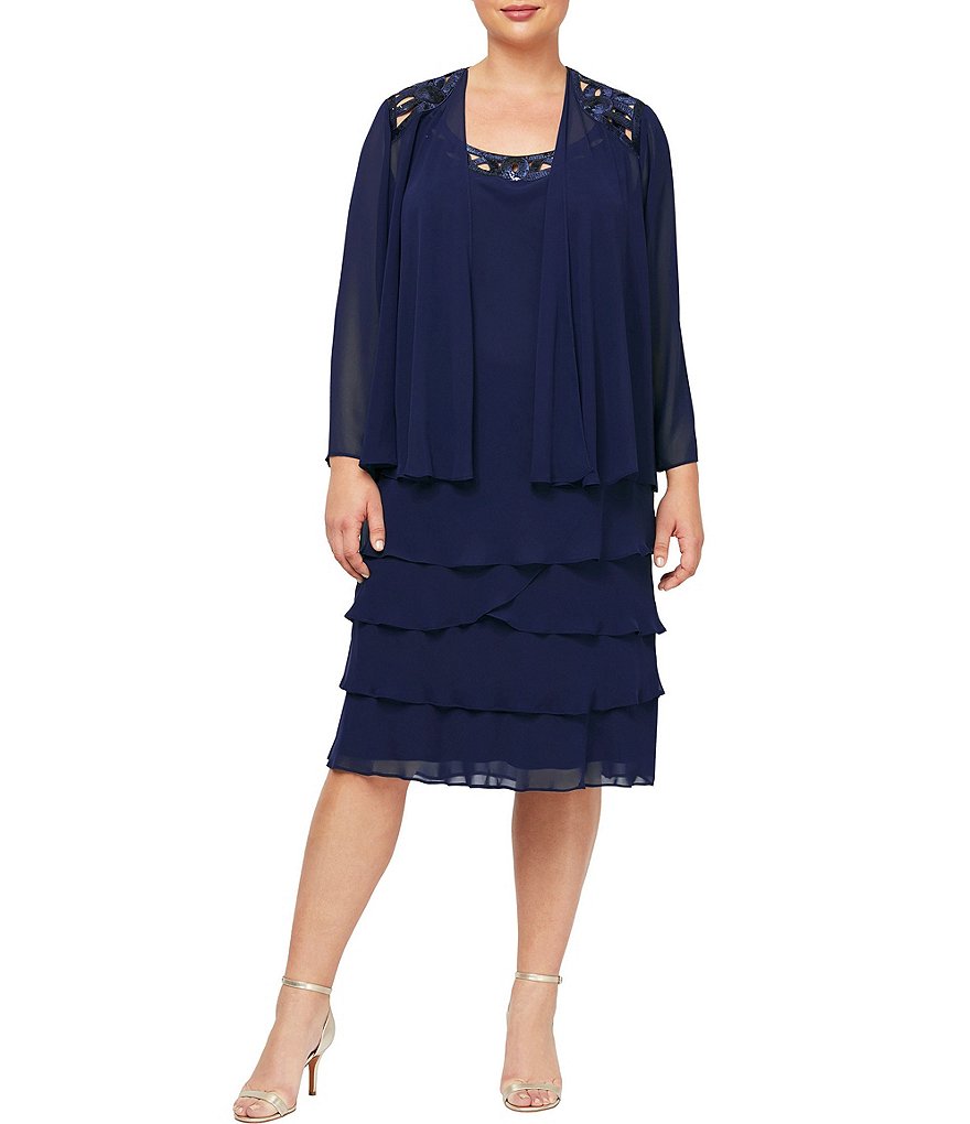 Navy blue jacket dress hotsell plus size