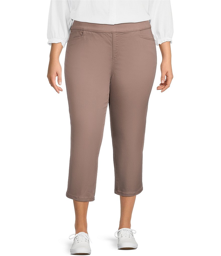 Intro Plus Size Daisy Straight Leg Pull-On Capri Pant | Dillard's