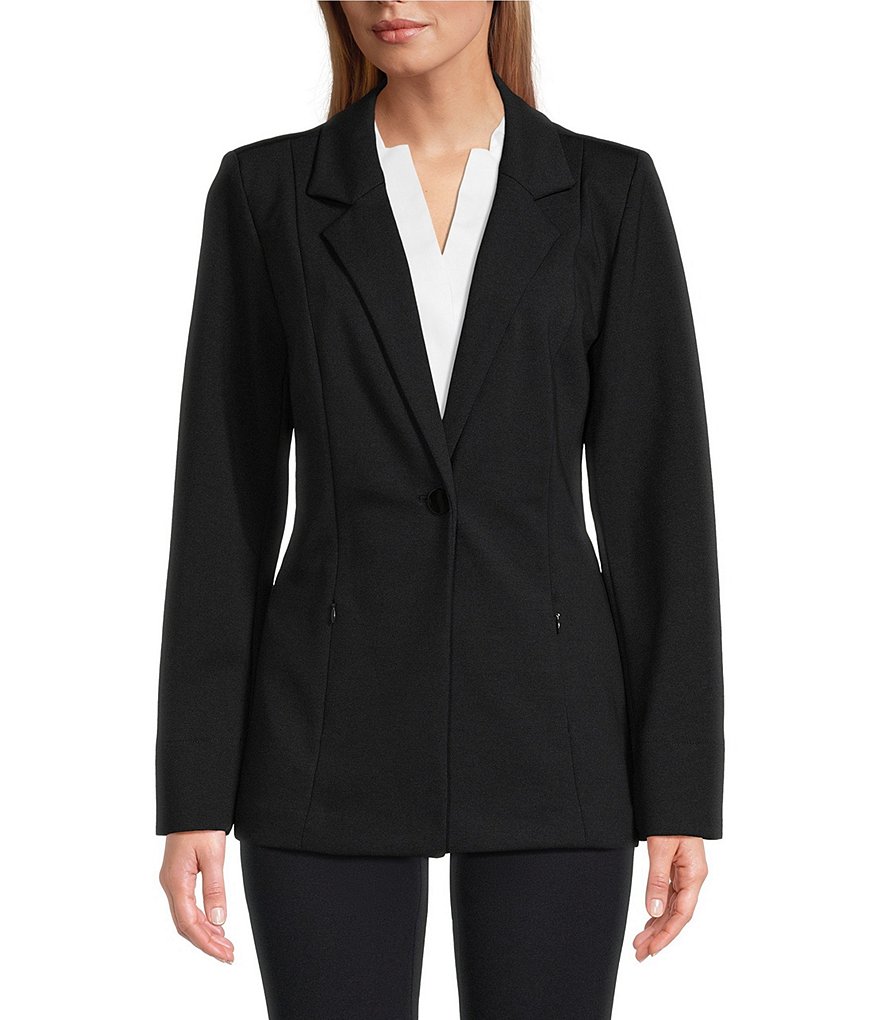 petite one button blazer