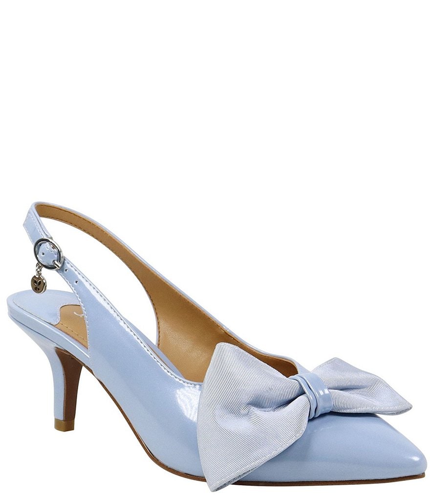 J. Renee Devika Patent Slingback Bow Pumps Dillard s