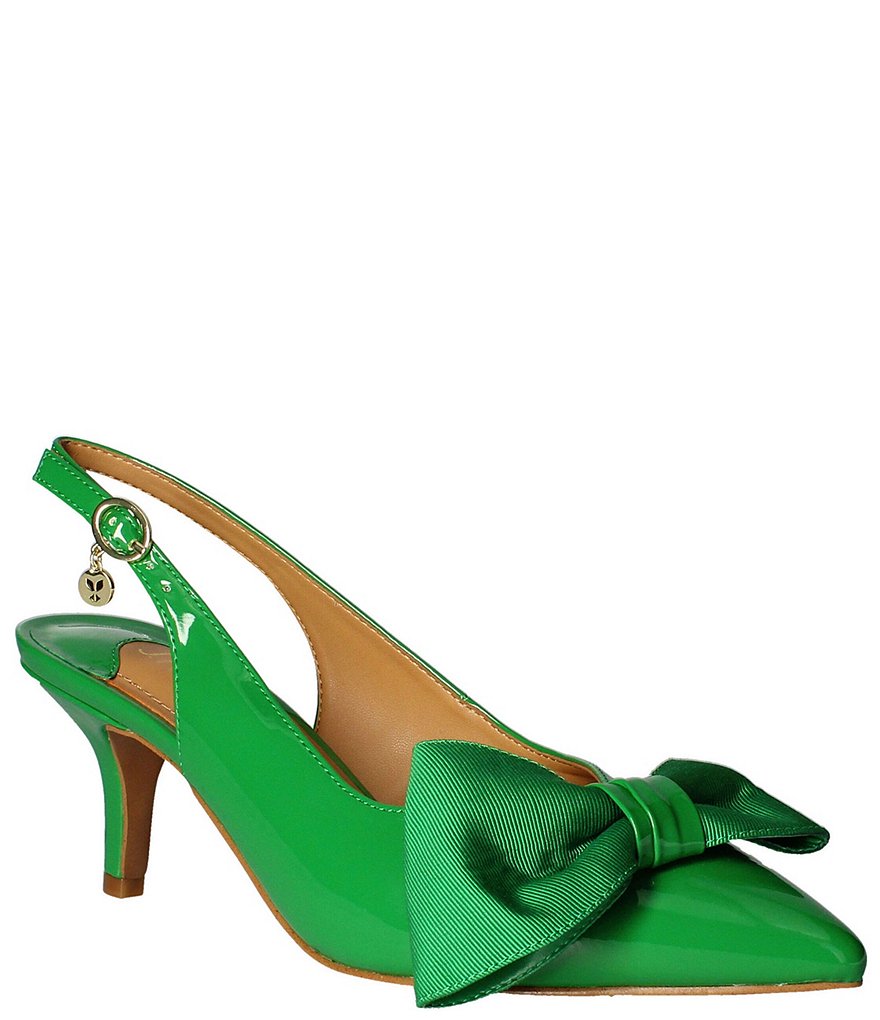 J. Renee Devika Patent Slingback Bow Pumps Dillard s