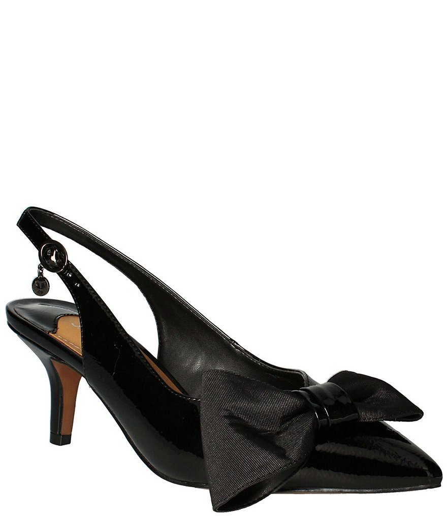 J. Renee Devika Patent Slingback Bow Pumps Dillard s