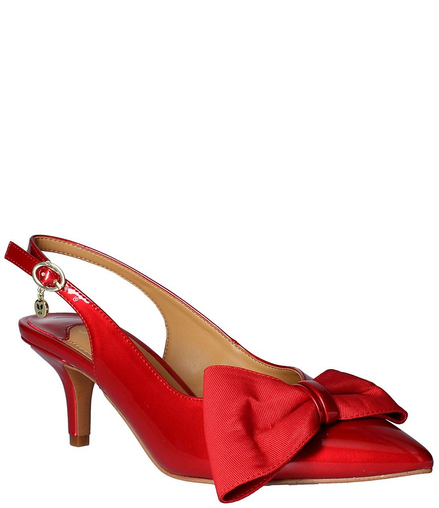 J. Renee Devika Patent Slingback Bow Pumps Dillard s