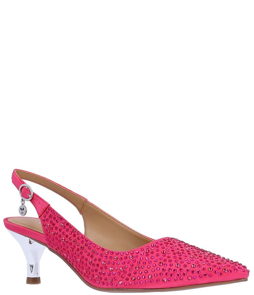 J. Renee Ferryanne Rhinestone Satin Slingback Pumps | Dillard's