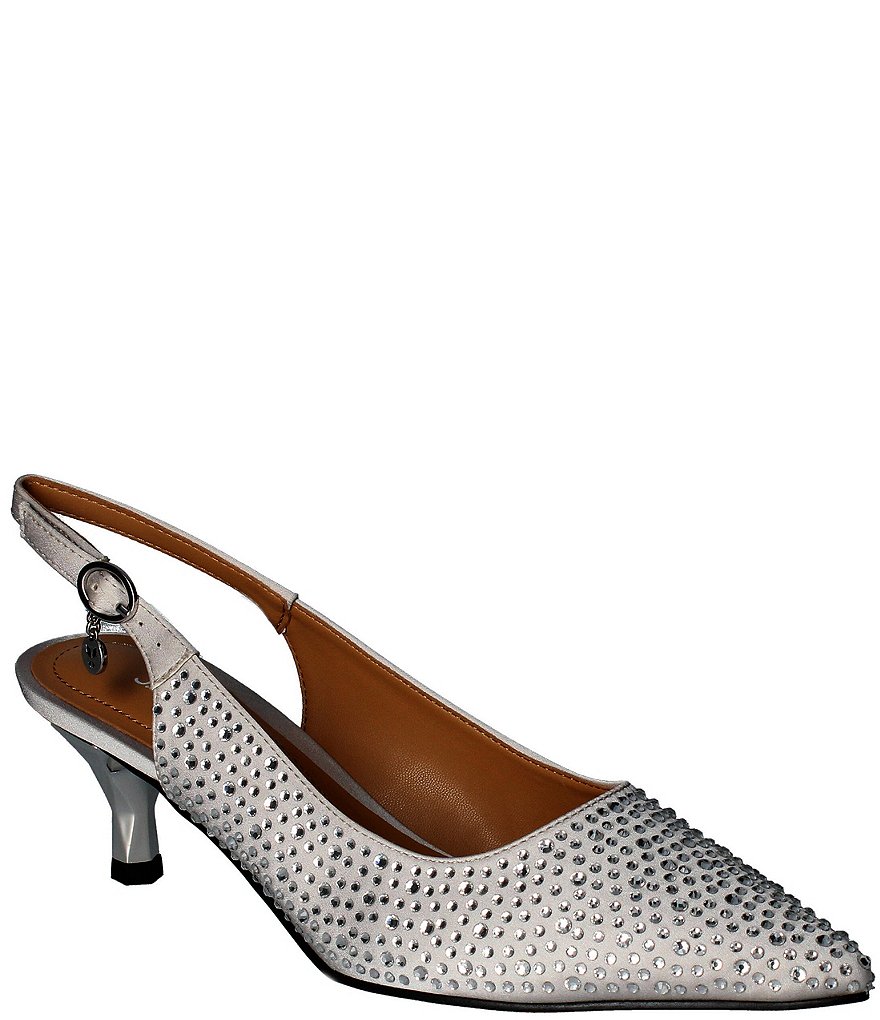 J. Renee Ferryanne Rhinestone Satin Slingback Pumps | Dillard's