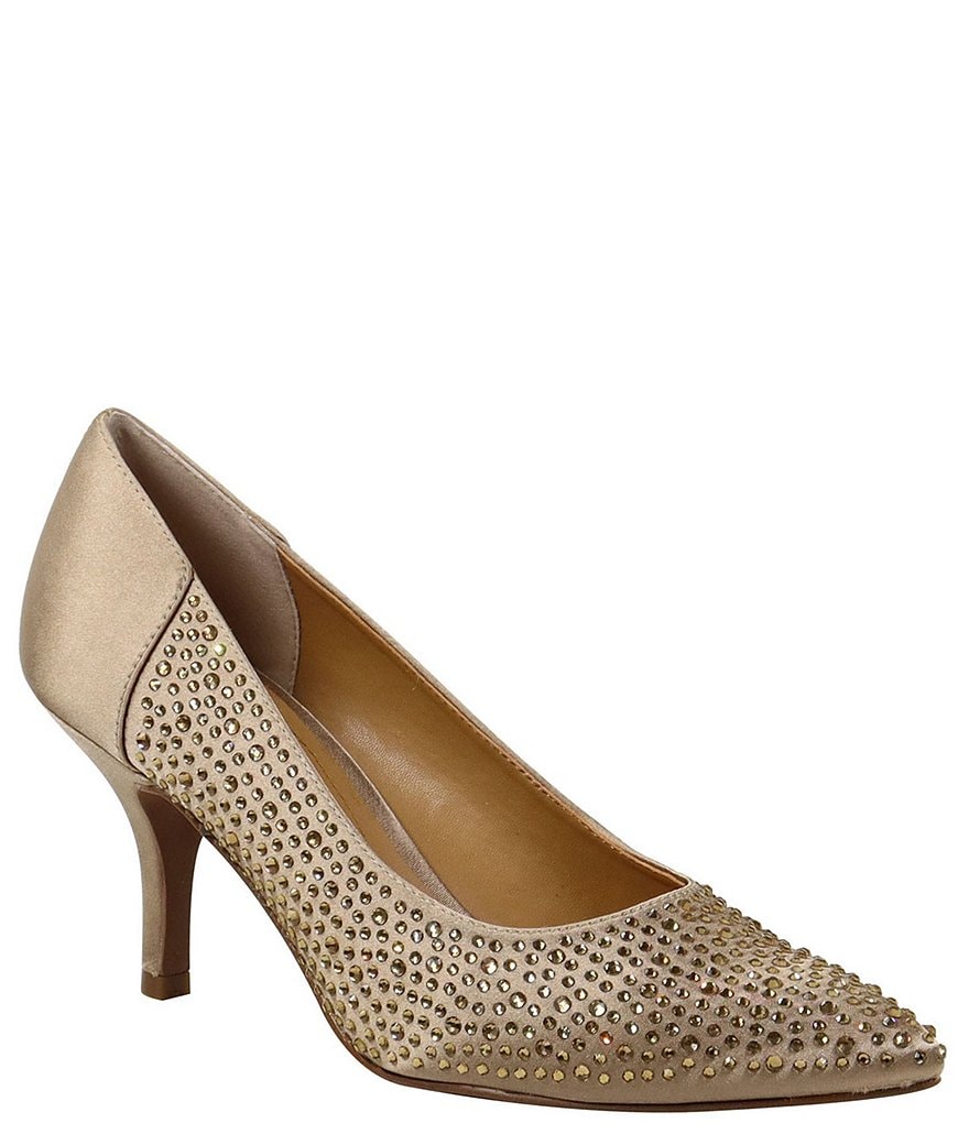 Rhinestone pointed sales toe pumps