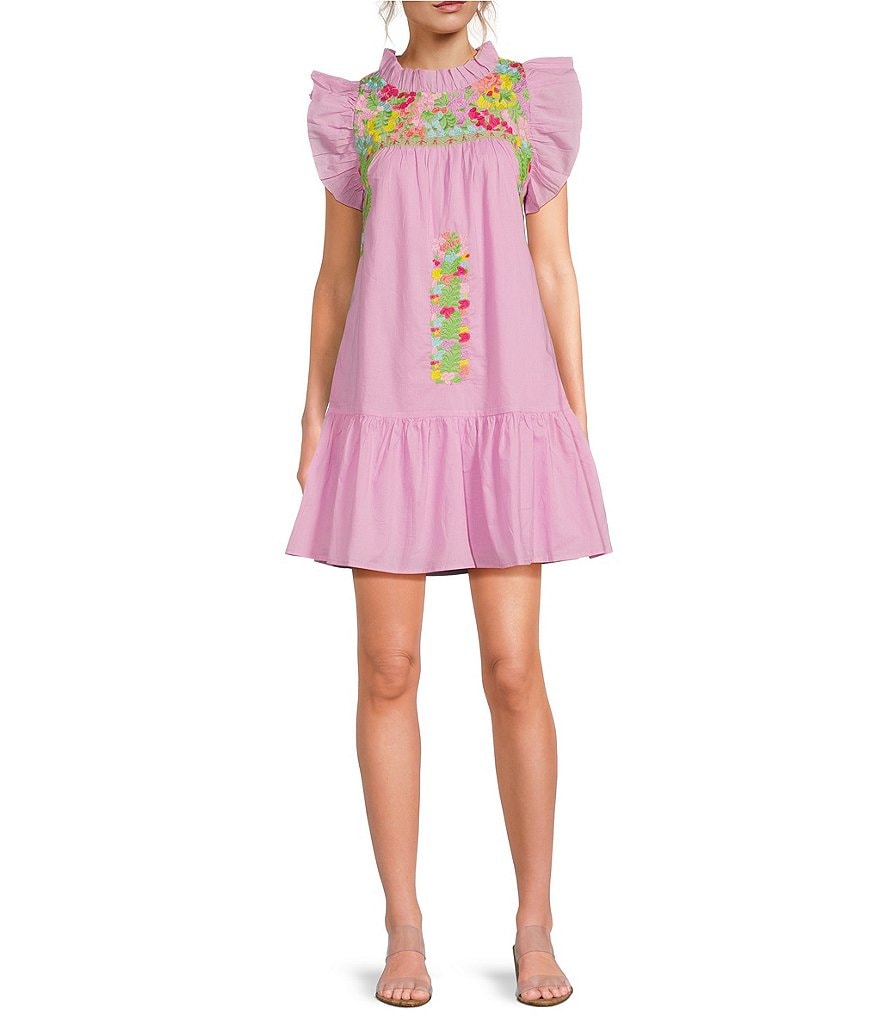 Caroline Multi-stripe Ruffle Dress – Coronet Collection