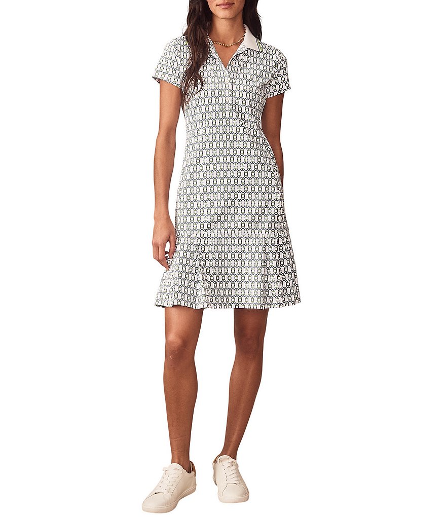 J.McLaughlin Dorte Printed Catalina Cloth Point Collar Short