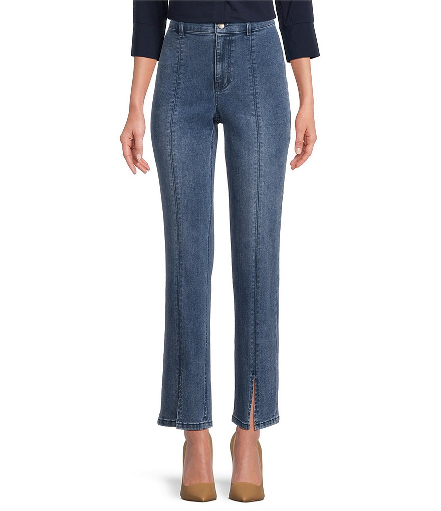 High Straight Jeans In Sure Stretch® Denim With Released Hems