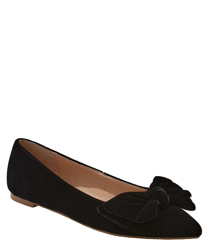 Jack Rogers Debra Ballet Velvet Bow Pointed Toe Flats Dillard s