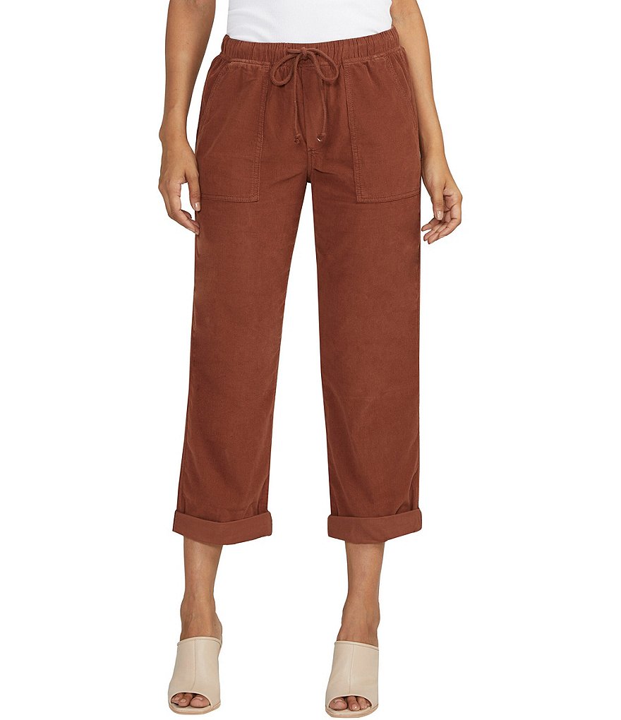 Corduroy Drawstring Pants Casual Straight Leg Dual Pockets - Temu