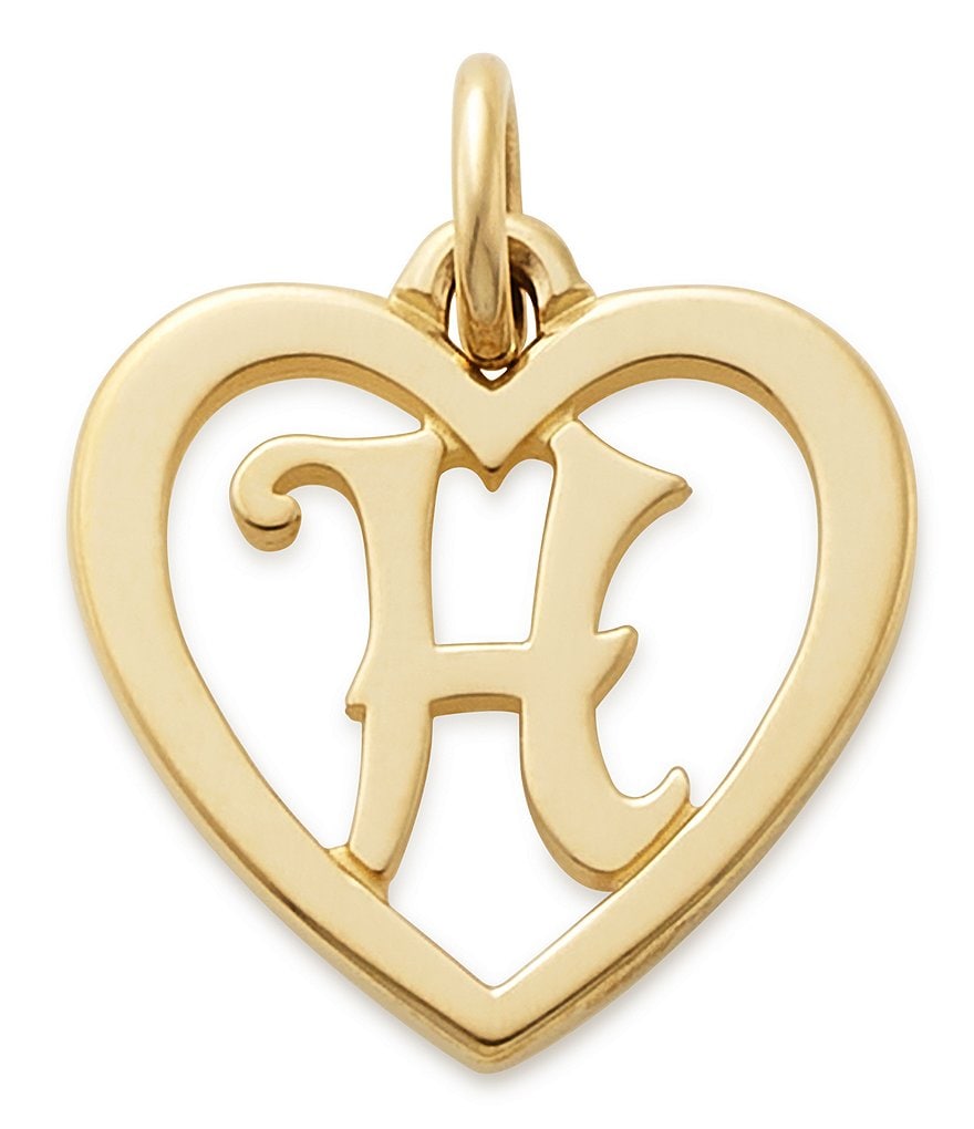 james avery heart script initial charm