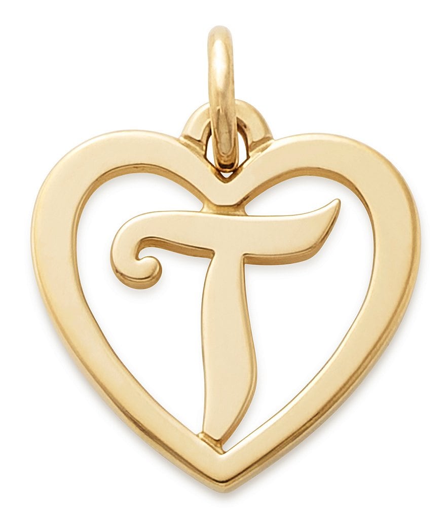 james avery heart script initial charm