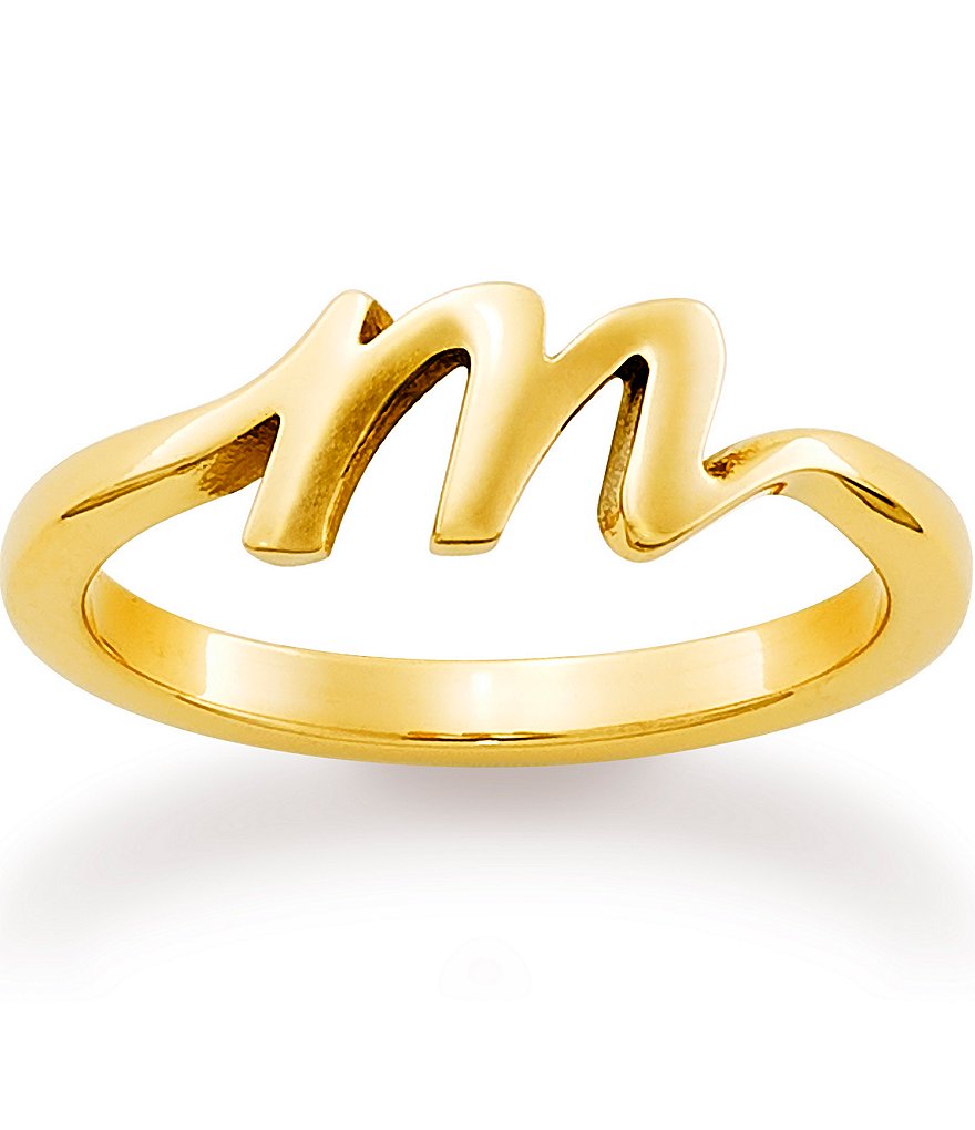 3 Letter Script Monogram Ring for Women in Sterling Silver - Apples of Gold Jewelry
