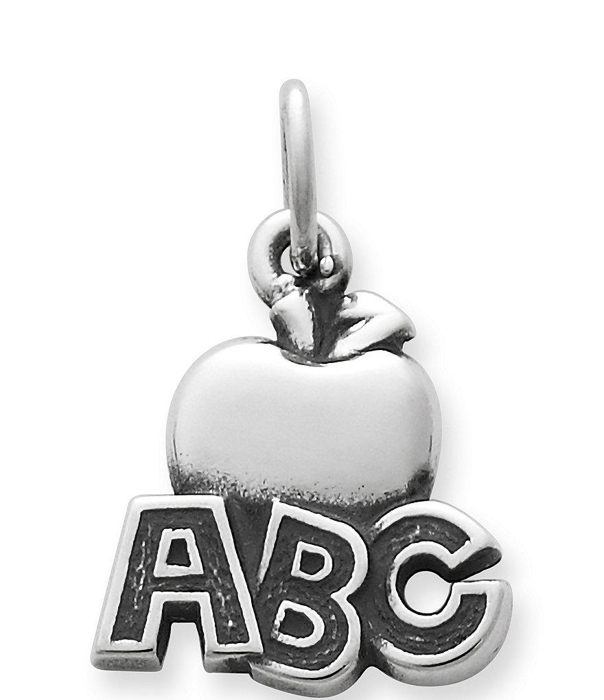 JAMES 2024 AVERY RETIRED STERLING SILVER ABC WOODEN BLOCK 3D CHARM (LOOP CUT)