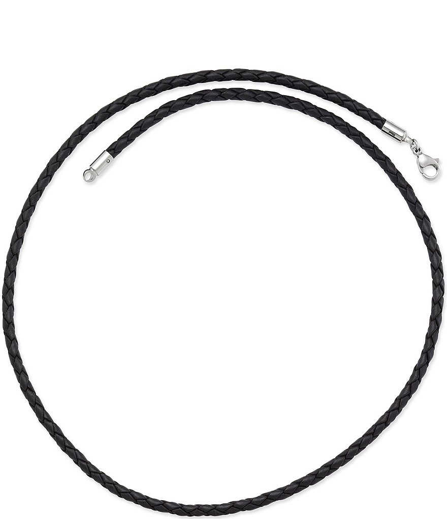 James Avery Braided Black Leather Necklace | Dillard's