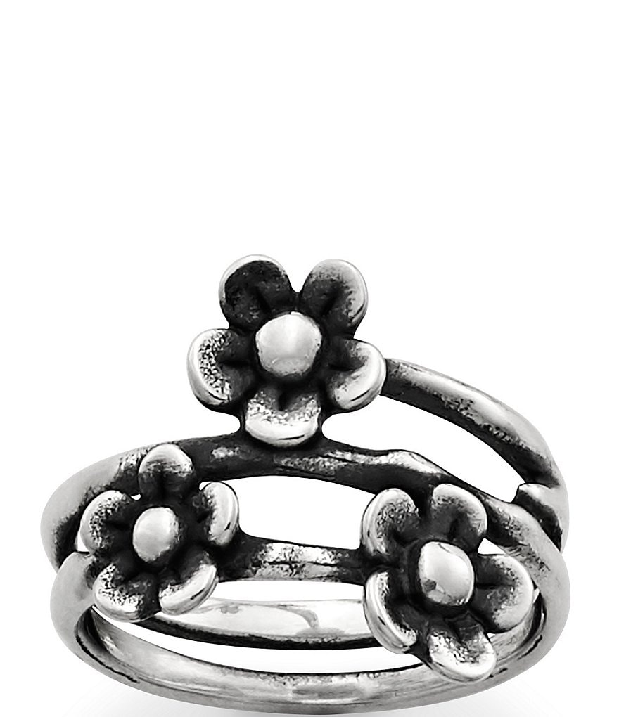 Flowering Vines Heart Ring in Sterling Silver