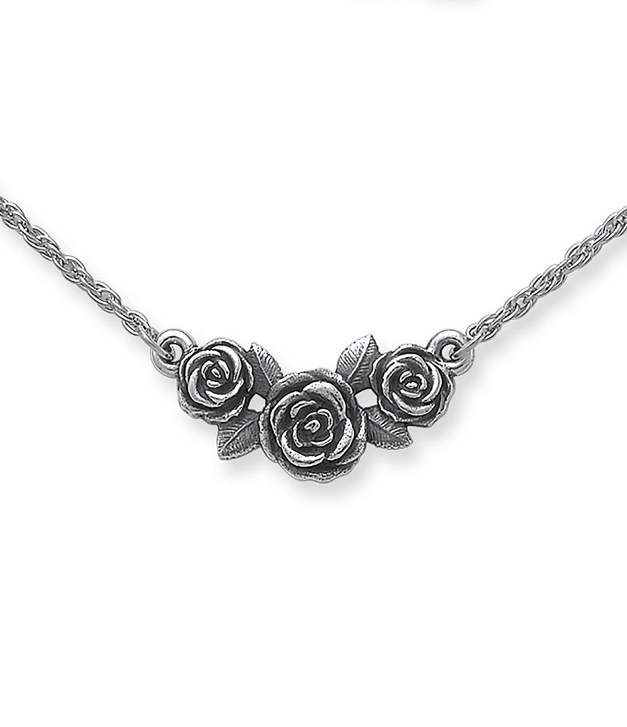 Silver 3D Rose Pendant Necklace - 925 sterling silver trendy fashion jewelry