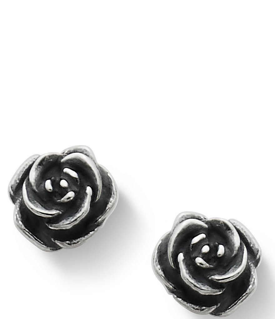 Buy Silver Rose Earrings Sterling Silver Stud Earrings Dainty Online in  India  Etsy