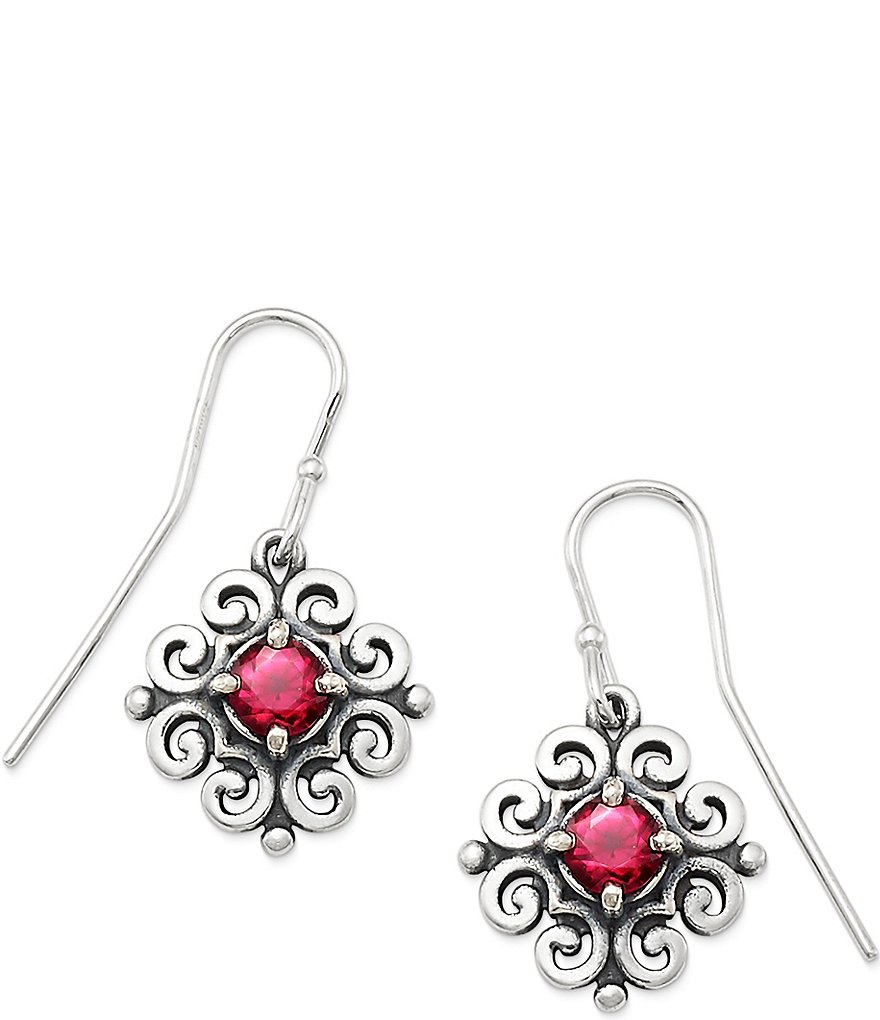 James Avery Scrolled Ear Hooks with July Birthstone | Dillard's