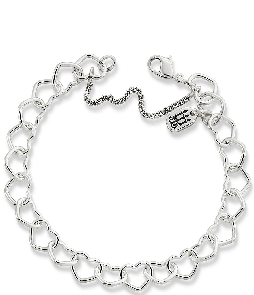 Rory Chain Link Bracelet with Custom Heart Charms in Sterling Silver - MYKA