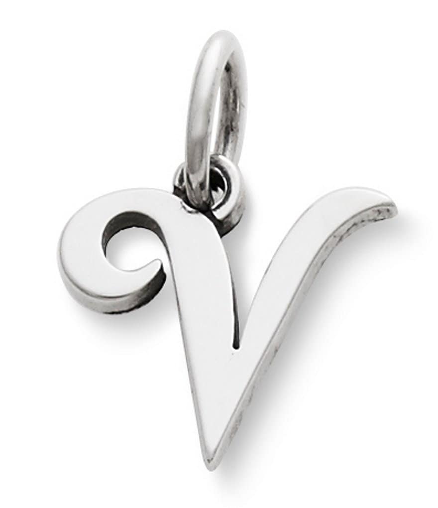 Sterling Silver Initial Charms | Engraved Script Letter Charm G / Darkened Initial